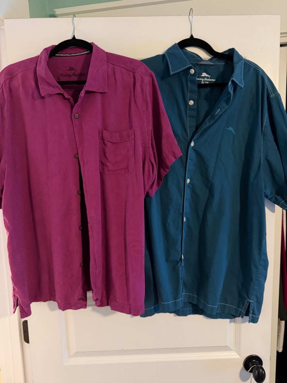 Tommy Bahama Blue Patterned Button-Down & Gray Polo Duo